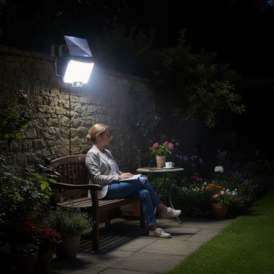 Caractéristiques : LED haute luminosité, capteur IR 270°, 3 modes et batterie lithium