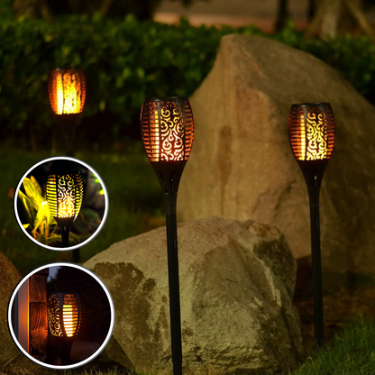 lampe-solaire-jardin-haut-de-gamme-torche-jaune