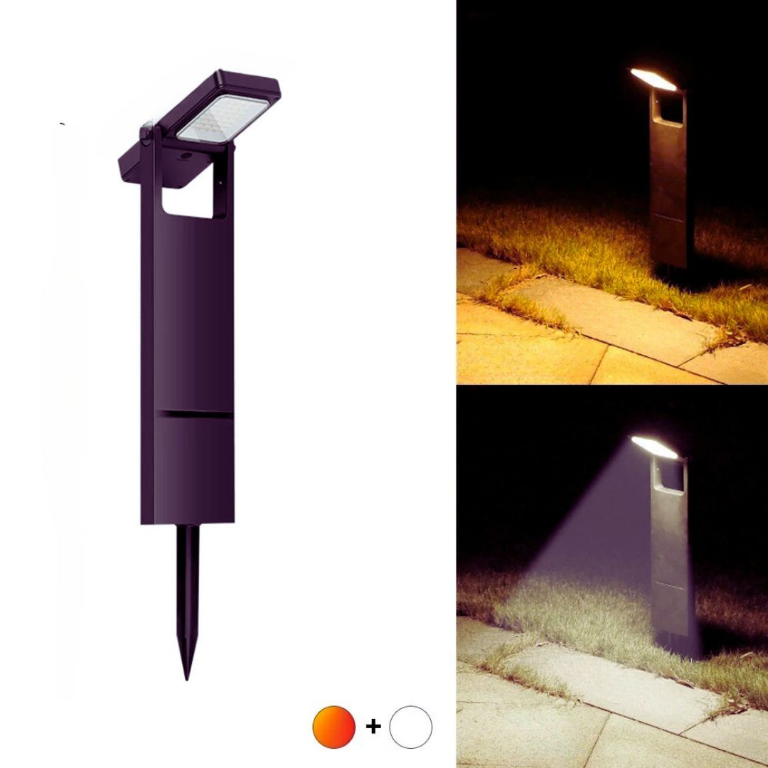 Élégante lampe solaire de jardin haut de gamme, éclairage extérieur moderne.