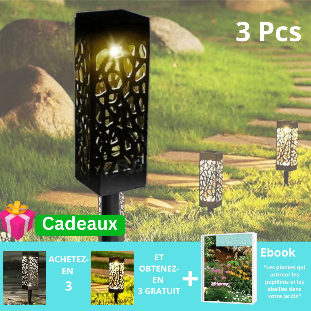 lampes solaires pour le jardin/pique à pelouse en motif évidé