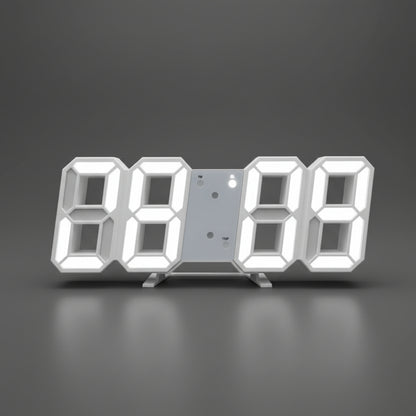 Horloge murale numérique LED coloris blanc affichage digital lumineux 23cm salon chambre