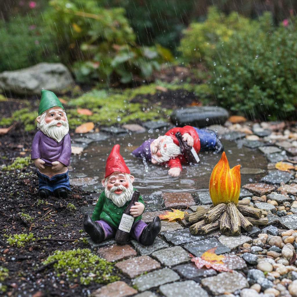 Nains de jardin drole qui racontent votre personnalité - Figurines créant des points d'intérêt, décoration qui brise la glace naturellement