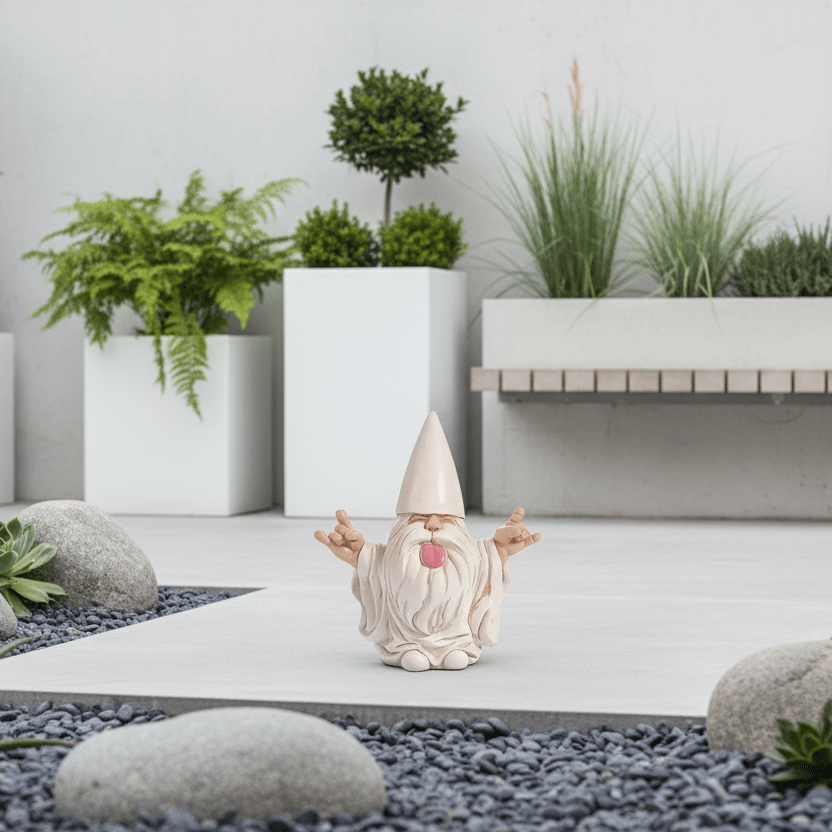 Nain de jardin moderne en jardin contemporain