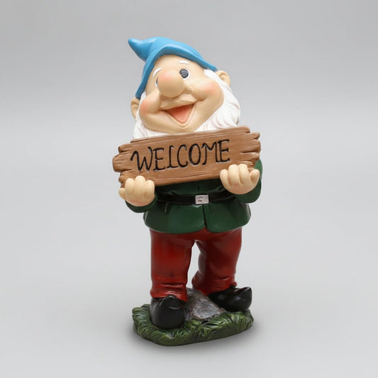 Nain de jardin rigolo en résine de 20cm, figurine accueil humoristique pour décoration extérieure, de la marque Mafrenesiedecoration.
