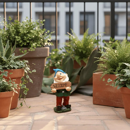 Nain de jardin rigolo welcome terrasse balcon décoration polyvalente urbain