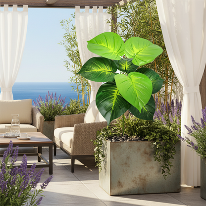 Plante artificielle extérieur anti UV créant atmosphère fraîche terrasse ensoleillée jardin