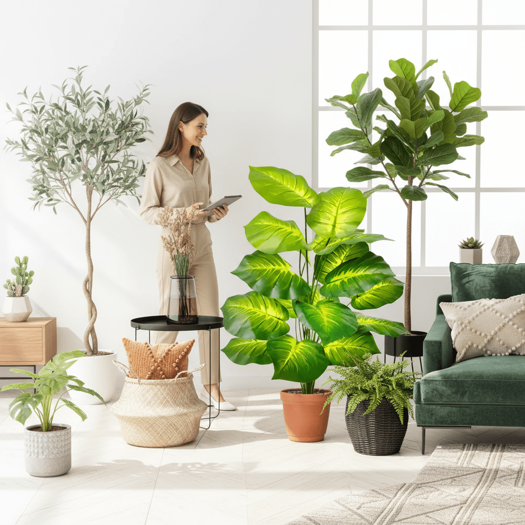 Plante artificielle intérieur haut de gamme variété styles salon moderne décoration végétale
