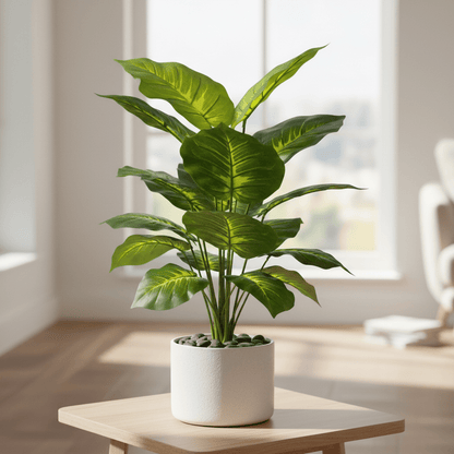 Plantes artificielles réalistes polyvalentes tiges ajustables pot décoratif flexible