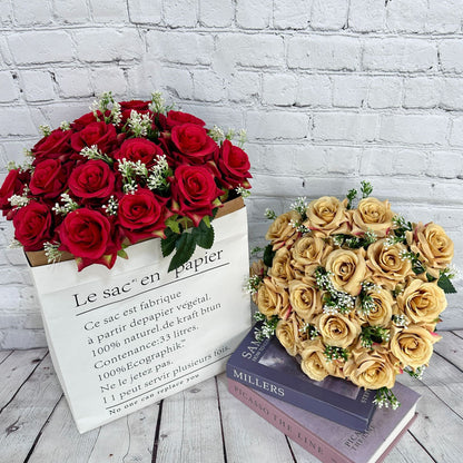 Bouquet de roses artificielles, aperçu des 13 coloris disponibles