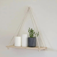Etagere bois Triangulaire Suspendue Corde | Design Massif - Mafrenesiedecoration