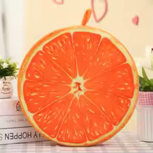 Coussin Rond Décoratif Fruits 37cm - Peluche Microfibre