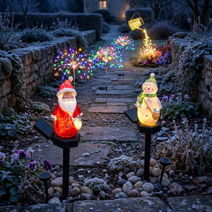 Pack cadeau Noël jardin — éclairage solaire allée et massifs ambiance Noël